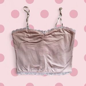j for justify pale pink lace trim camisole